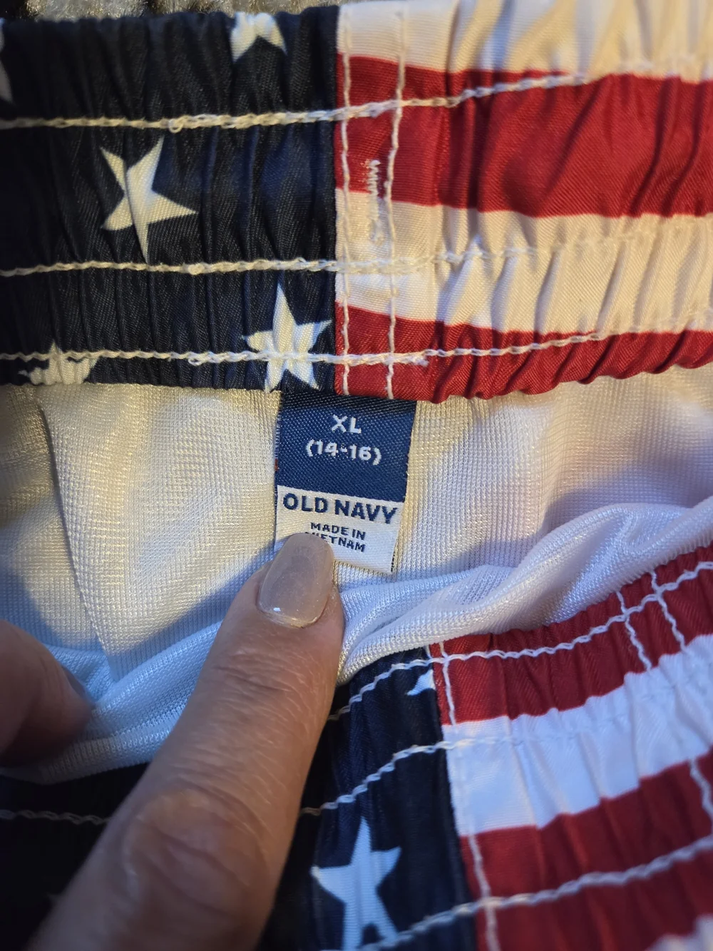 Old Navy Boys Red & Blue Stars and Stripes Swim Shorts